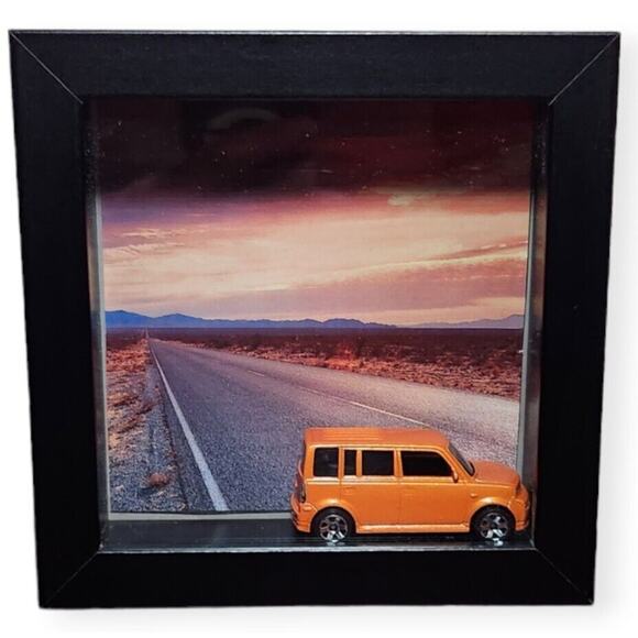 Matchbox Scion XB 2004 Orange In Box Frame With Road Scenery Pre-owned - Picture 1 of 6